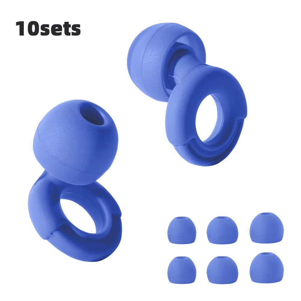 Quiet Ear Plugs for Noise Reduction – Super Soft, Reusable Hearing Protection for Sleep,Swim, Work 8 Ear Tips in XS/S/M/L