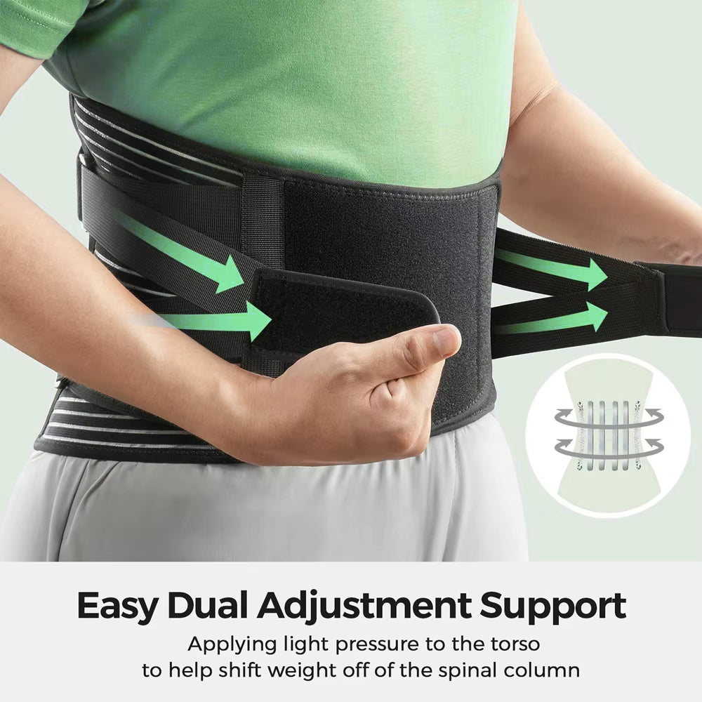 Back Braces Waist Belt Men Women Work Lower Back Pain Relief Breathable Anti-Skid Spine Lumbar Support Belt
